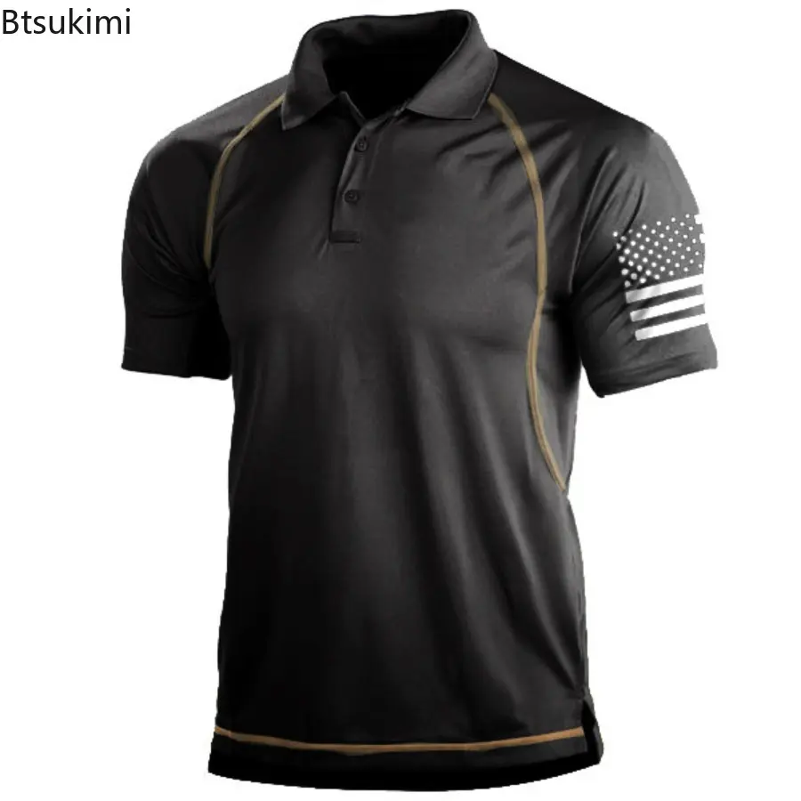 New 2025 Men's Summer Short Sleeve Polo Shirt Colorful Print T-Shirts Outdoor Fashion Casual Sport Loose Street Lapel Tops Male