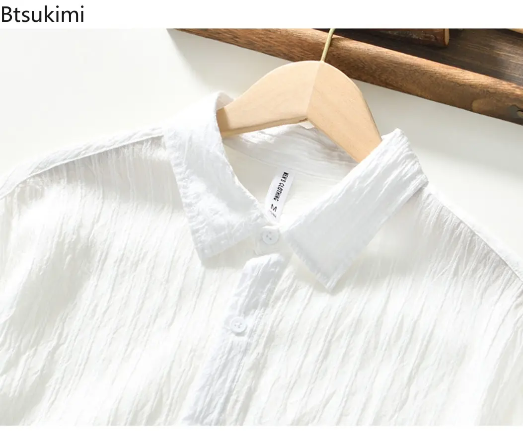 Spring Trendy Casual Long Sleeve Shirts for Men Handsome Cotton Loose Blouse Men Basic Versatile Shirt Jackets Male Simple Tops
