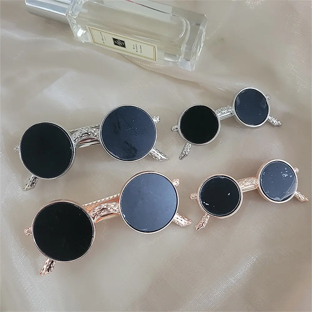 Fashion Sunglasses Shape Hair Clips For Women Girls Creative Round Metal Glasses Hairpin Back Head Barrettes Cute Headwear