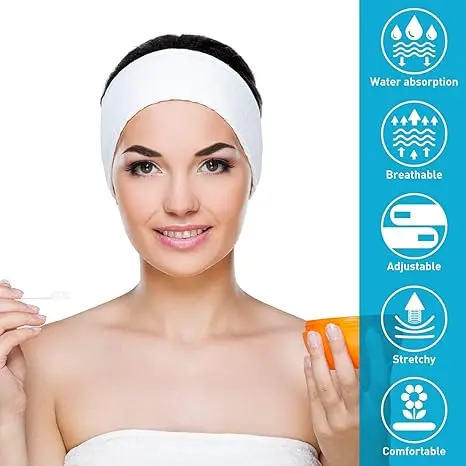Women Solid Color Hairband Adjustable Soft Velvet Multifunction Face Wash/Yoga/Makeup Sports Yoga Running Absorb Headband
