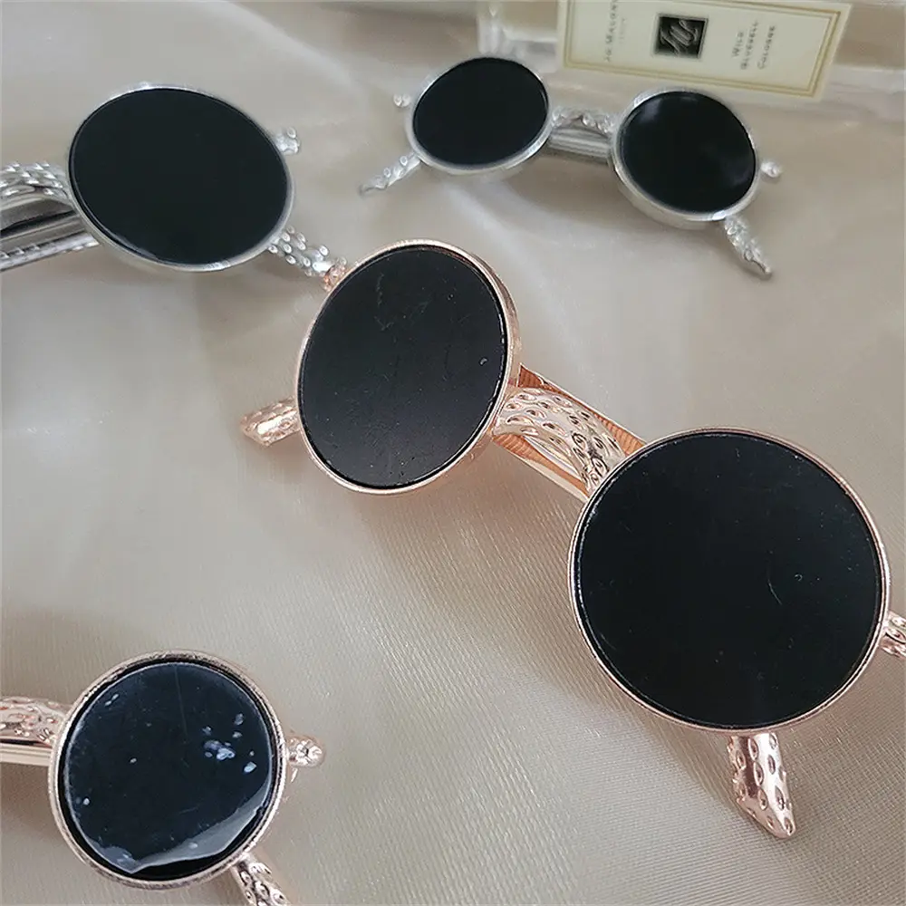 Fashion Sunglasses Shape Hair Clips For Women Girls Creative Round Metal Glasses Hairpin Back Head Barrettes Cute Headwear