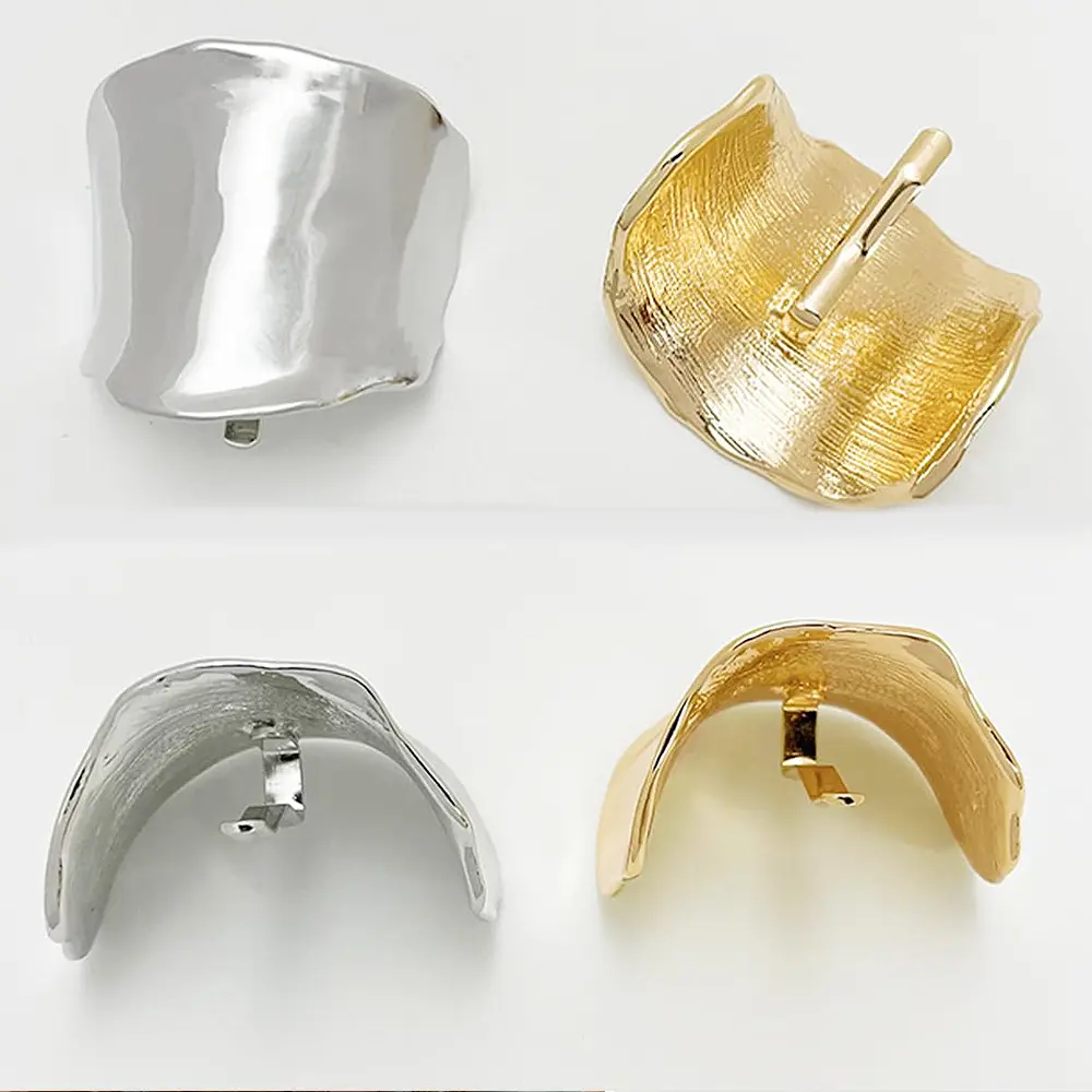 Vintage Metal Hair Clips Arc Geometric Shaped Ponytail Cuff Buckle Women Girls Simple High Ponytail Barrettes Elegant Headwear