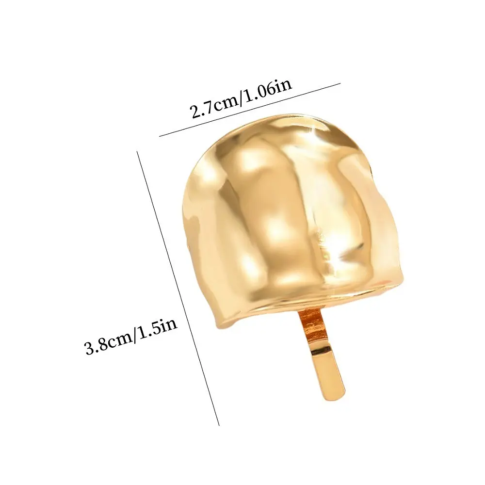 Vintage Metal Hair Clips Arc Geometric Shaped Ponytail Cuff Buckle Women Girls Simple High Ponytail Barrettes Elegant Headwear