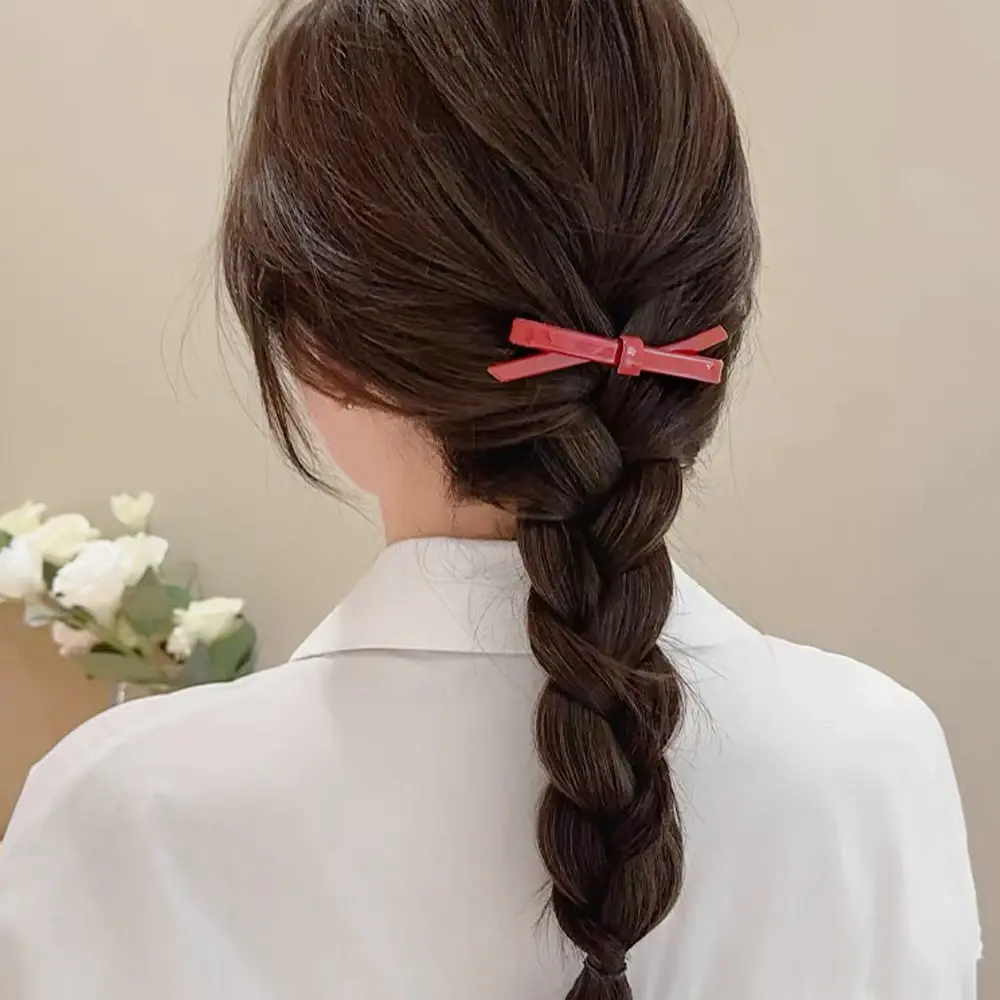 French Acetate Bow Shaped Hairpin Women Girls Side Bangs Barrettes Spring Hair Clips For Ponytail Holder Daily Headwear