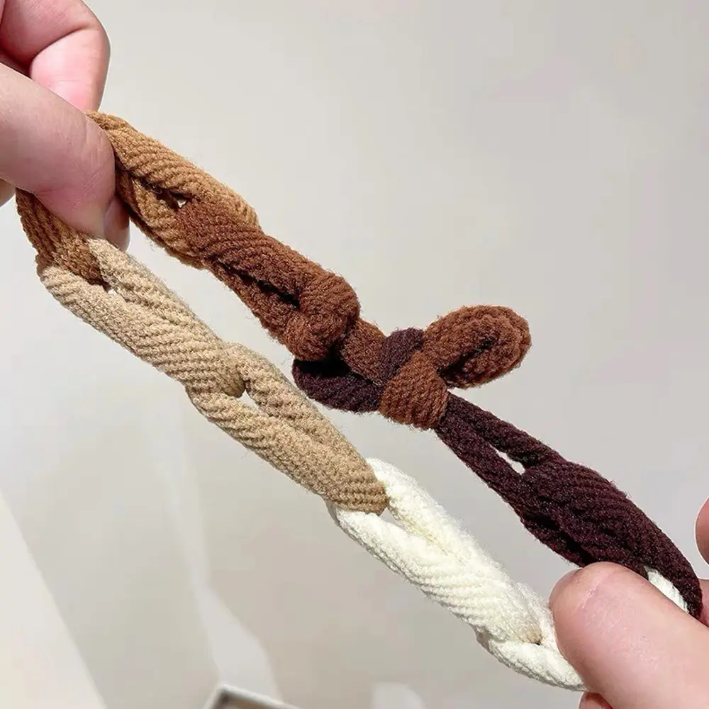Ins Styles Bowknot Thick Scrunchies Colorful Braid Elastic Hair Ties For Bun Ponytail Holder Women Girls Rubber Hair Rings
