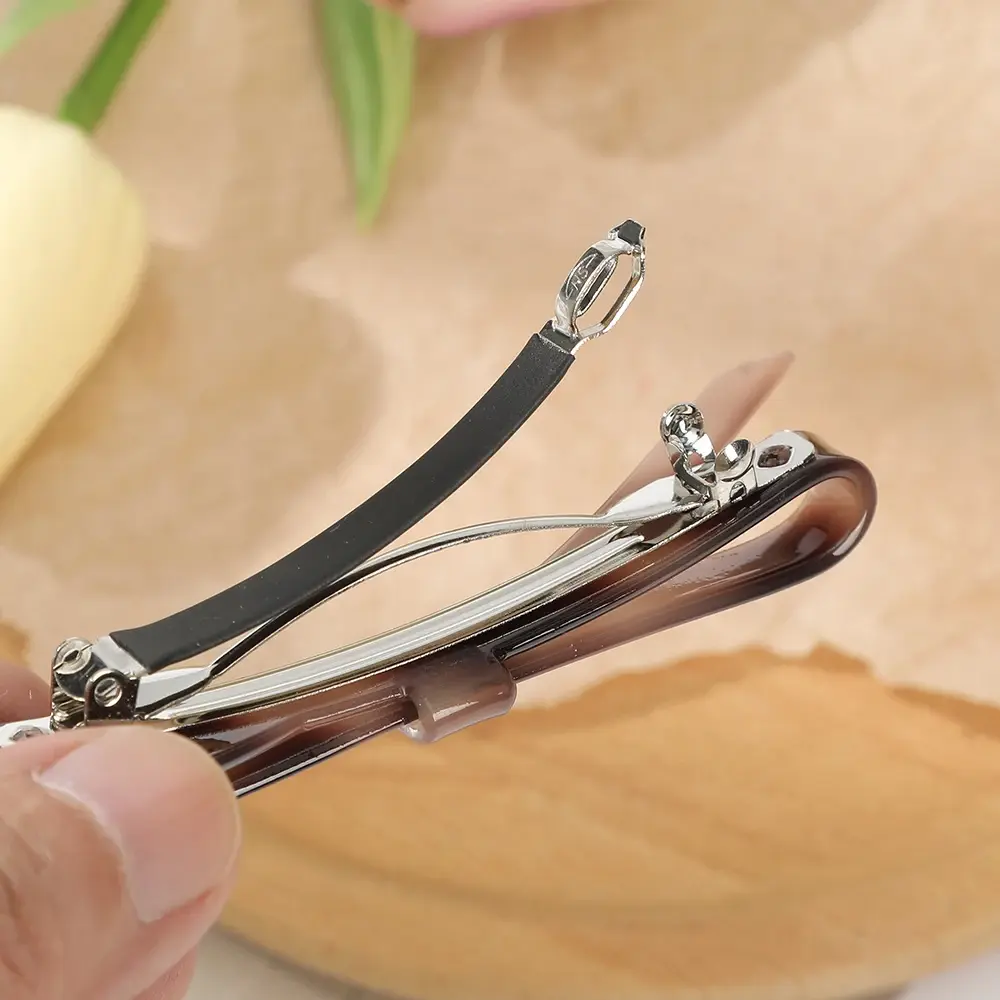 French Acetate Bow Shaped Hairpin Women Girls Side Bangs Barrettes Spring Hair Clips For Ponytail Holder Daily Headwear