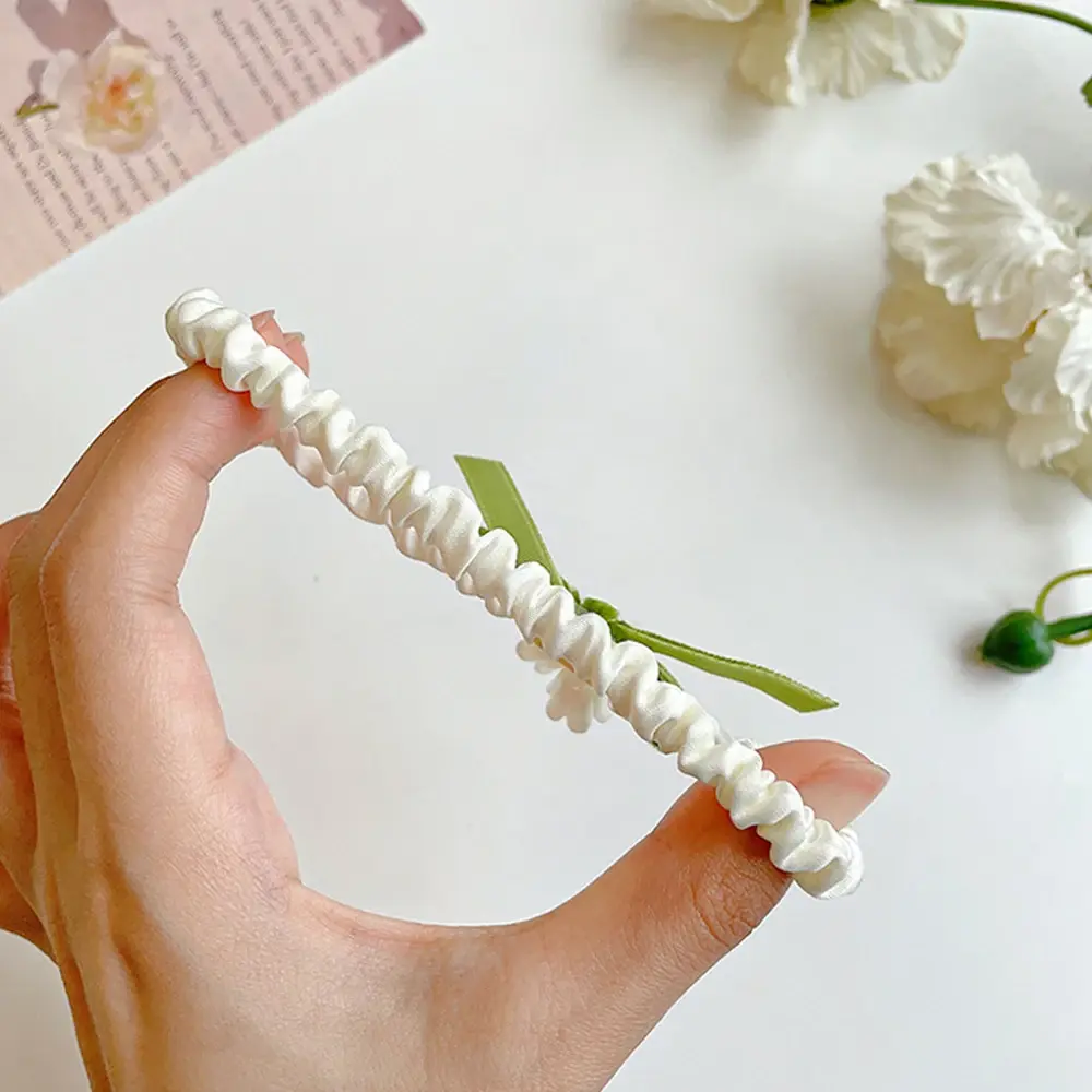 Fashion Floral Charms Hair Ties Lily Of The Valley Elastic Scrunchies Women Girls Ponytail Holder Daily Headwear