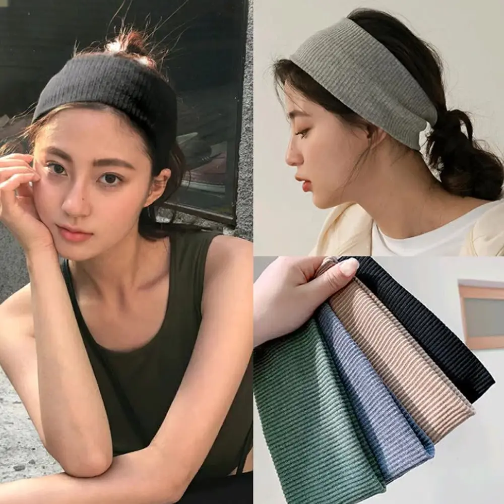 Unisex Multicolor Elastic Hairband Non Slip Soft Wide Headbands For Women Men Workout Yoga Running Fashion Casual Headwear