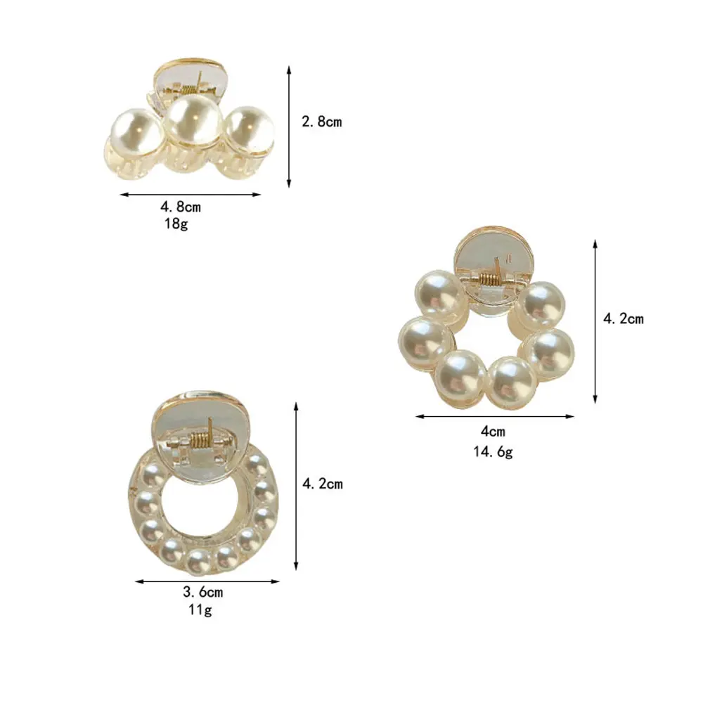 Small Size Pearl Hair Claw Non Slip Acrylic Mini Jaw Clips For Women Girls Thin Hair Ponytail Holder Hairgrip Friend Gifts