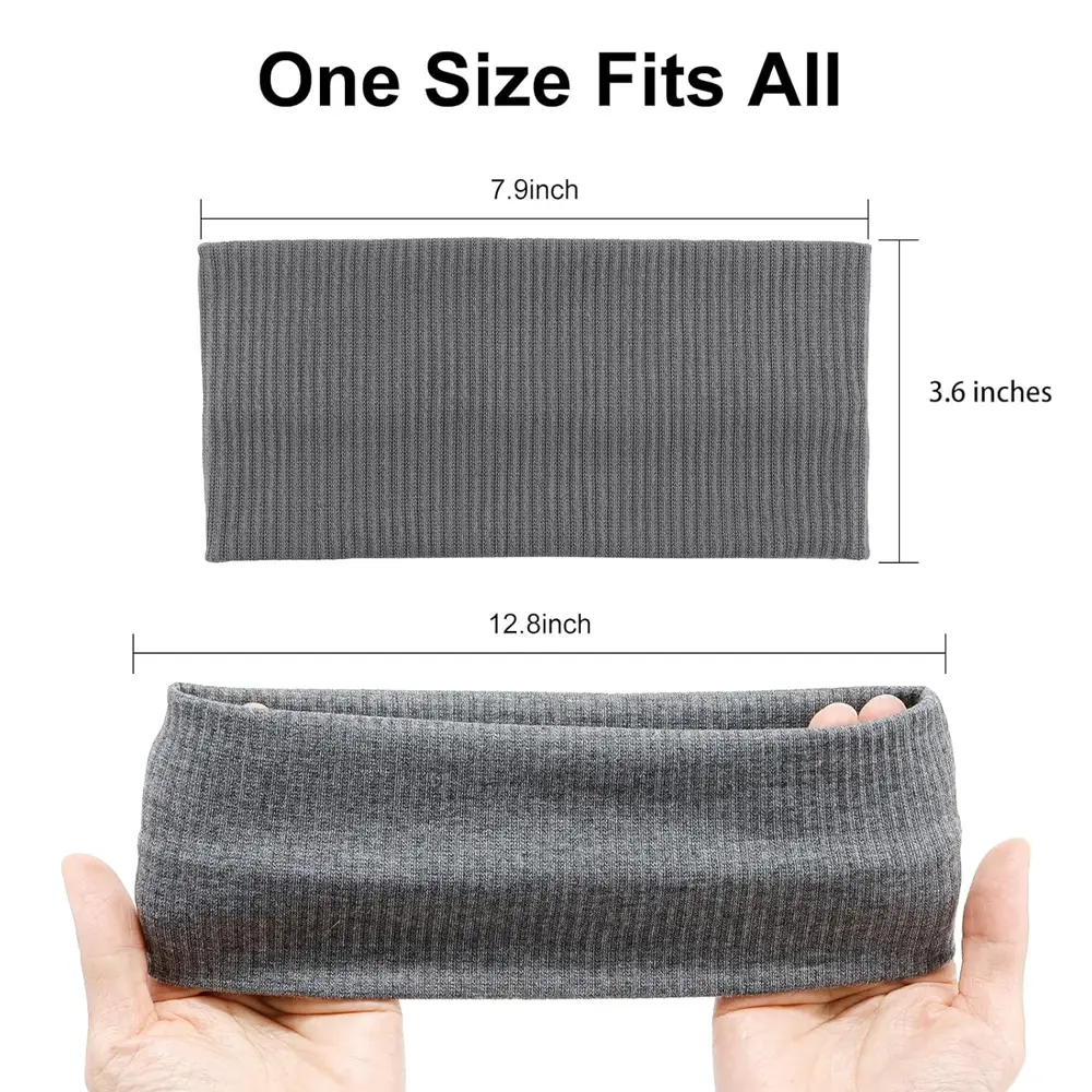 Unisex Multicolor Elastic Hairband Non Slip Soft Wide Headbands For Women Men Workout Yoga Running Fashion Casual Headwear