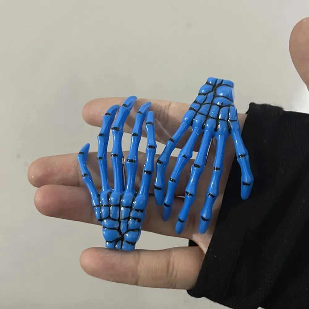 Creative Skeleton Hand Bone Barrettes Women Girls Halloween Party Hair Clips Cosplay Headwear