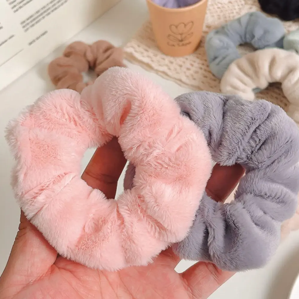 Large Size Plush Scrunchies Elastic Soft Hair Rope Women Girls Ponytail Holder Towel Hair Ties Daily Use Bun Headwear