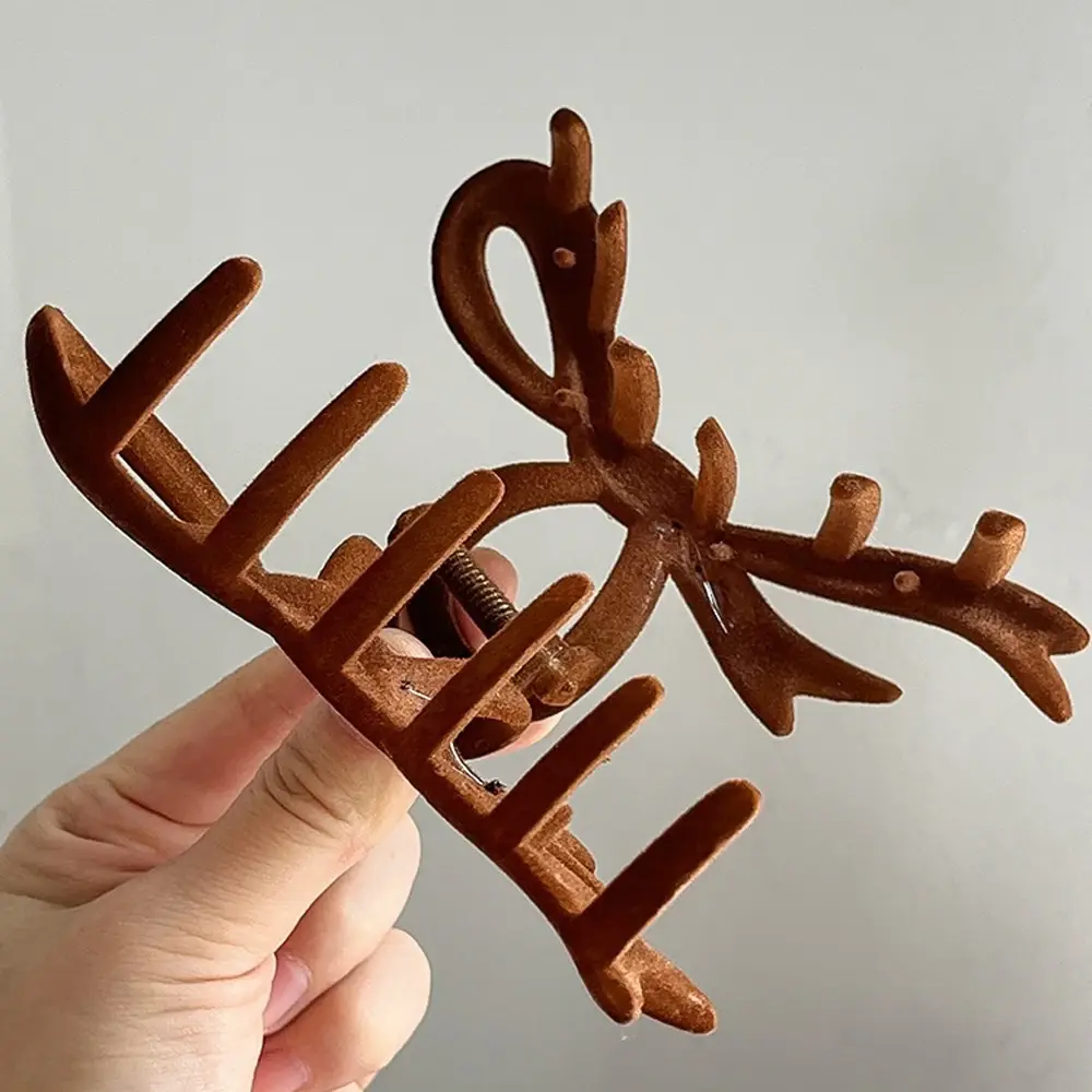 Fashion Velvet Bow Hair Claw Nonslip Large Strong Holder Shark Jaw Clamp For Thick Hair Women Girls Christmas New Year Headwear