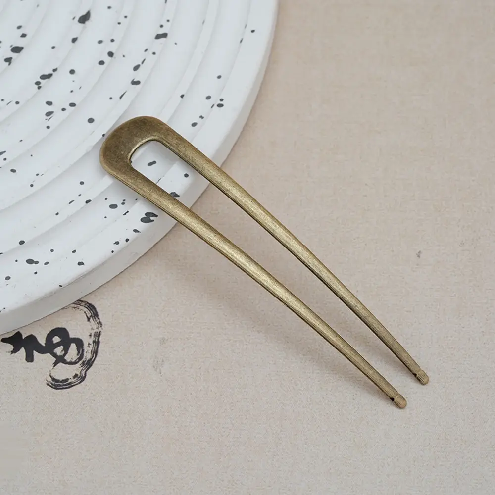 Elegant U-Shaped Chignon Hairpins Simple Metal Hair Stick Fork For Long Hair Buns Women Girls Party Hair Styling Tool