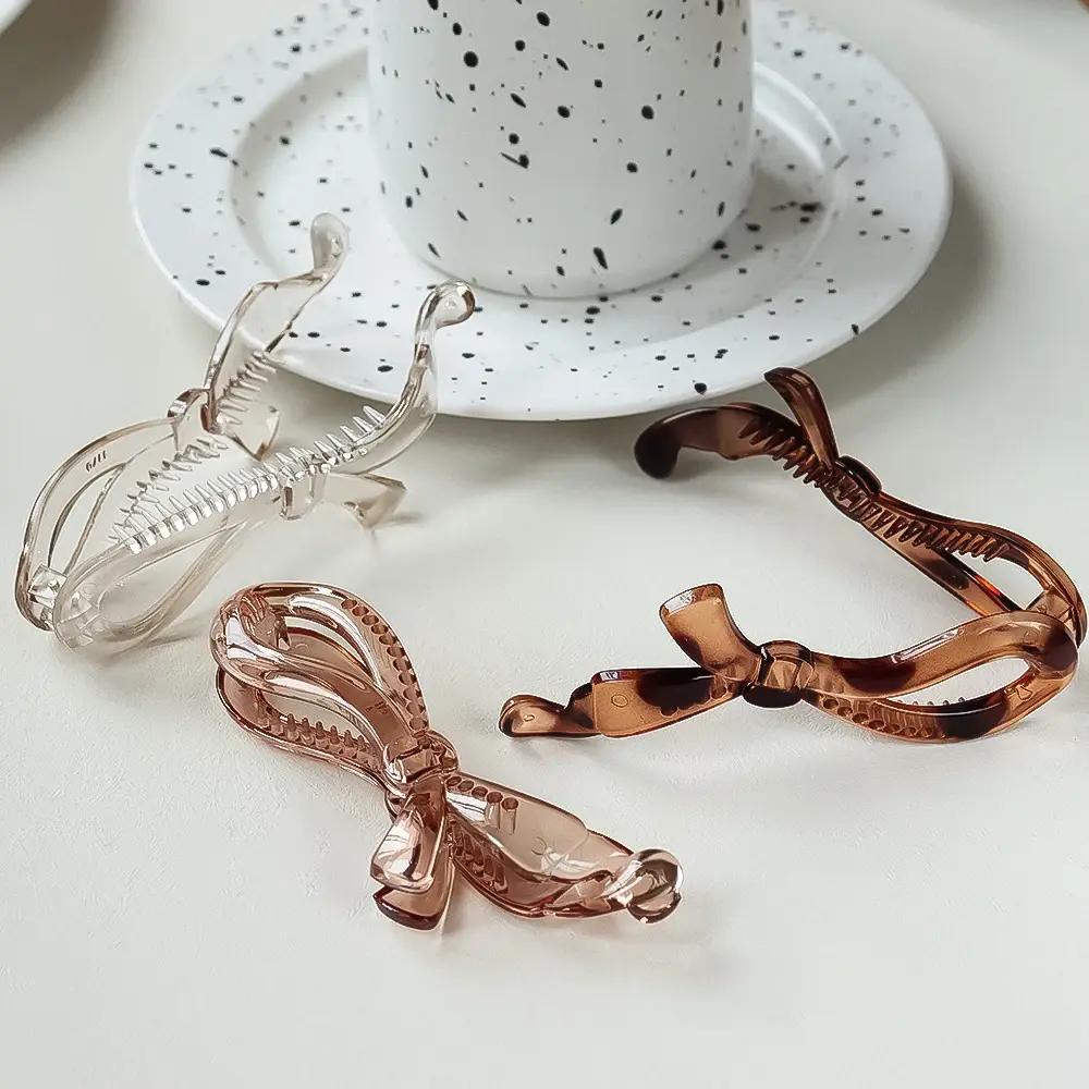 10.5cm Tortoiseshell Print Banana Clips Non Slip Strong Holder Twisted Barrttes For Ponytail Holder Women Girls Summer Headwear