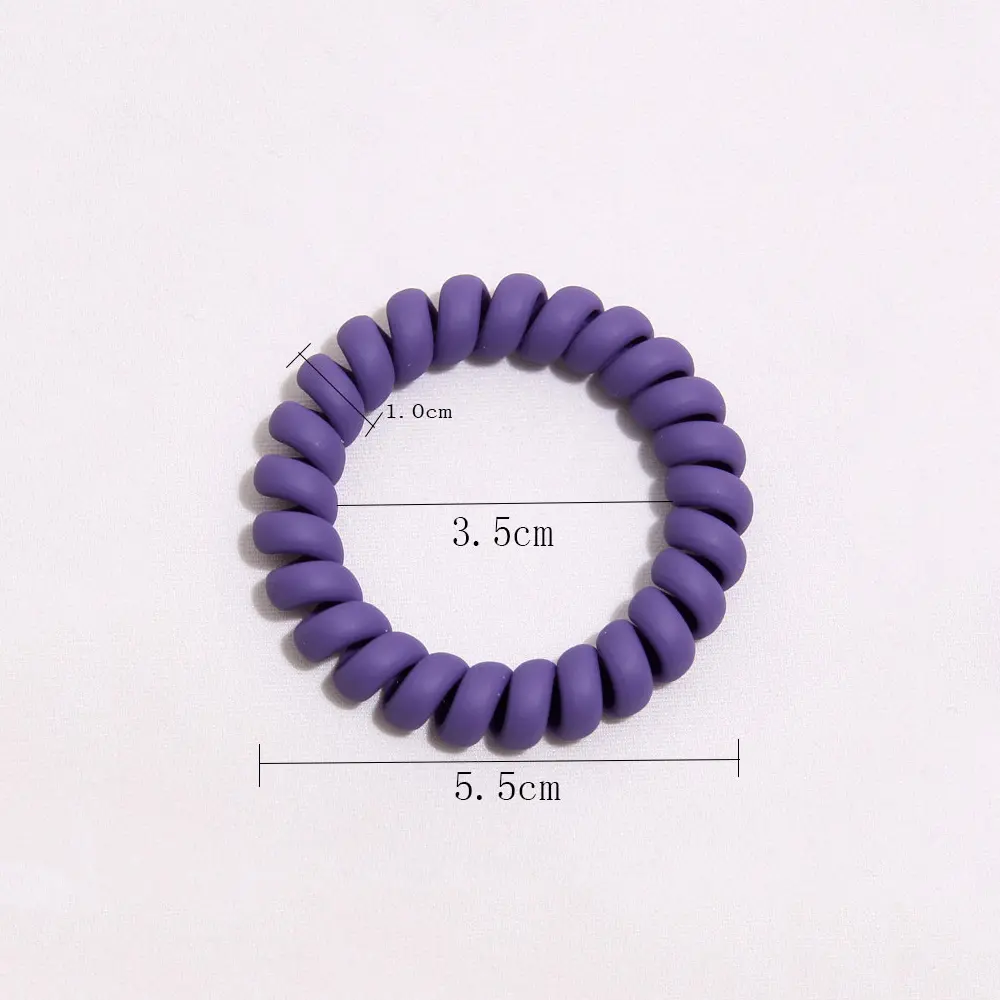 Muti-Color Matte Telephone Wire Hair Ties No-Crease Elastic Scrunchies Women Girls Rubber Hair Rings Daily Headwear