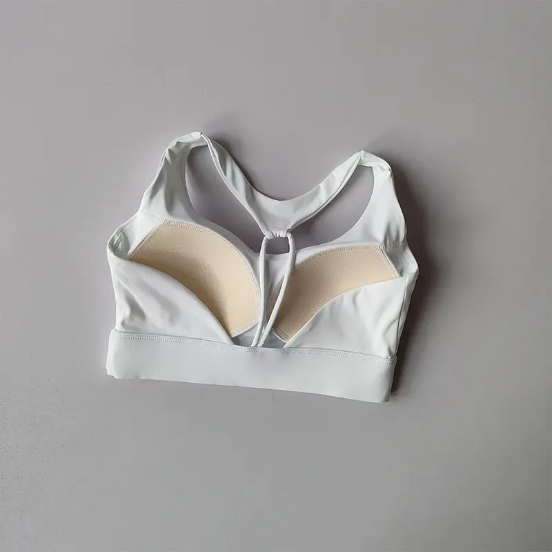 Sexy thin belt integrated yoga bra women's shockproof beautiful back gathering sports lingerie training running fitness vest