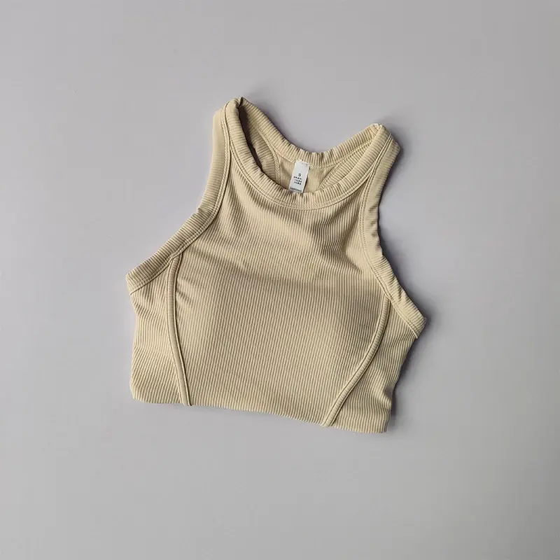 Fixed One Piece Racerback Yoga Tank Top Women's Fitness Quick Dry Fitness Bra Running Sleeveless Yoga Suit for External Wear