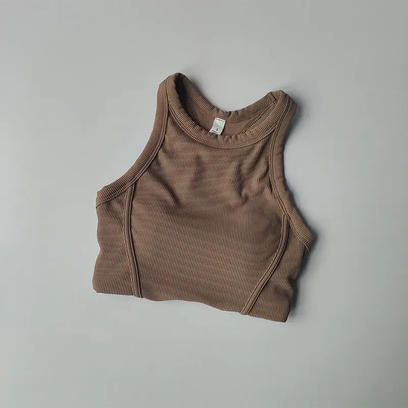 Fixed One Piece Racerback Yoga Tank Top Women's Fitness Quick Dry Fitness Bra Running Sleeveless Yoga Suit for External Wear