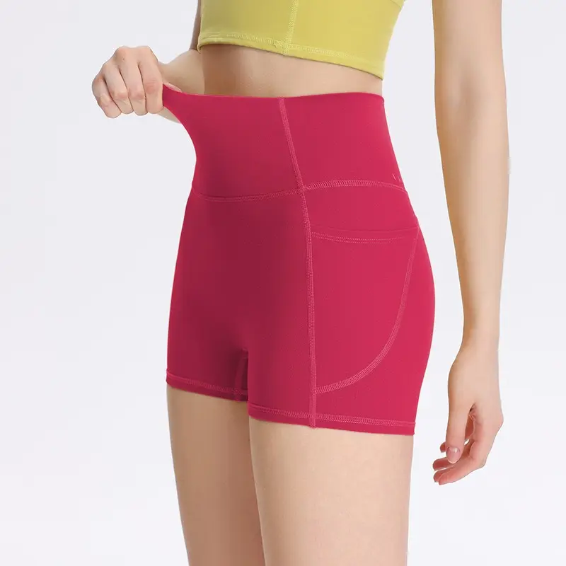 Women's Quick-drying High Waist Belly-tightening Peach Hip Lifting Training Outdoor Cycling Slimming Three-point Shorts