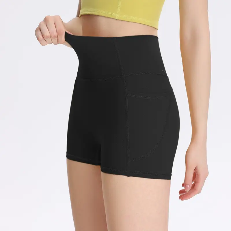 Women's Quick-drying High Waist Belly-tightening Peach Hip Lifting Training Outdoor Cycling Slimming Three-point Shorts