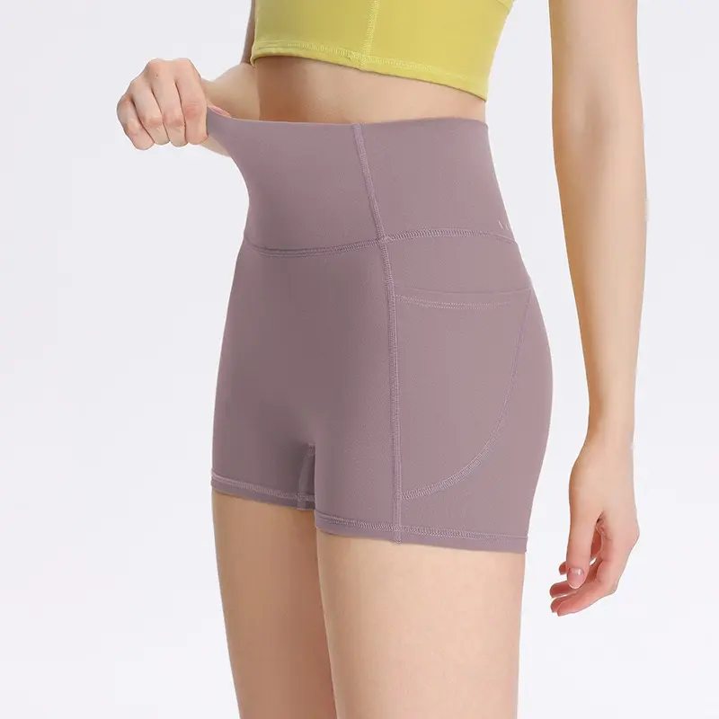 Women's Quick-drying High Waist Belly-tightening Peach Hip Lifting Training Outdoor Cycling Slimming Three-point Shorts