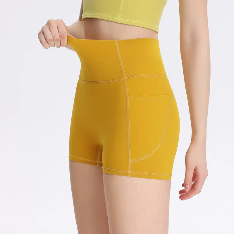 Women's Quick-drying High Waist Belly-tightening Peach Hip Lifting Training Outdoor Cycling Slimming Three-point Shorts