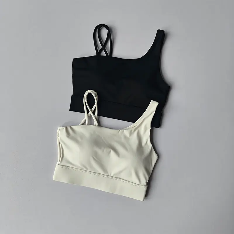 Slim Shoulder Strap Beautiful Back Integrated Sports Underwear Shock-proof Running Fitness Bra Yoga Vest Women Wearing Outside
