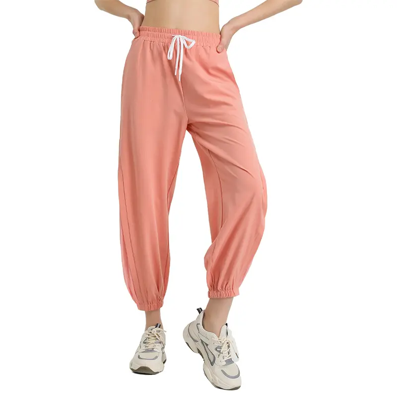 Spring Sports Pants for Women's Fitness Thin Loose Tying Pants Mesh Quick-drying Running Wardrobe Pants Casual Training Pants