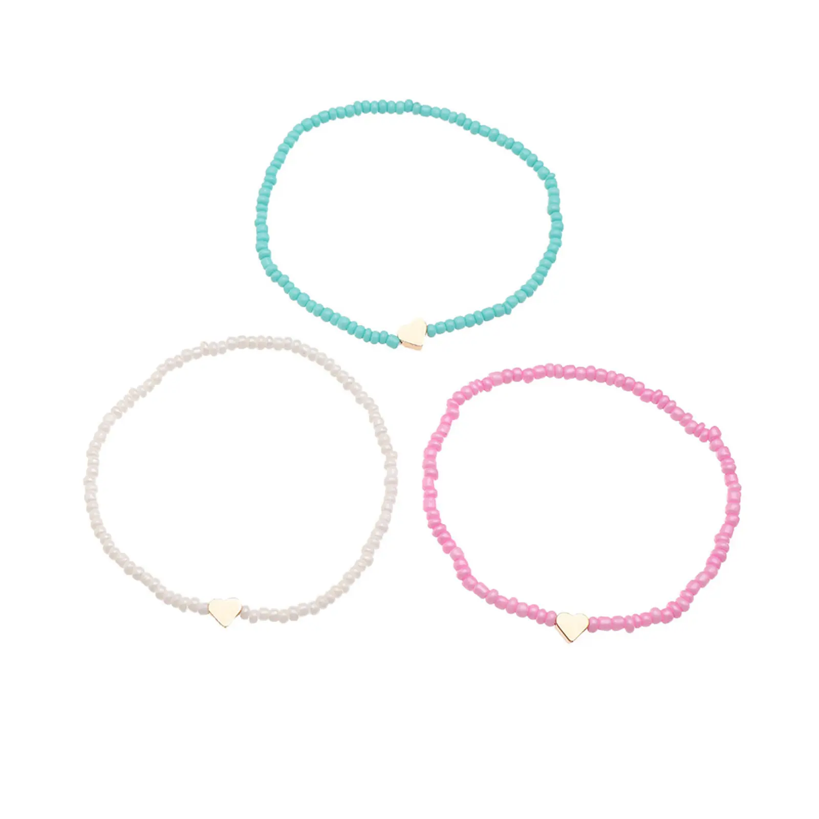 1 Set Bohemia Summer Colorful Rice Beads Heart Beads Ankle For Women Boho Ocean Barefoot Beach Leg Bracelet Anklet Set Female