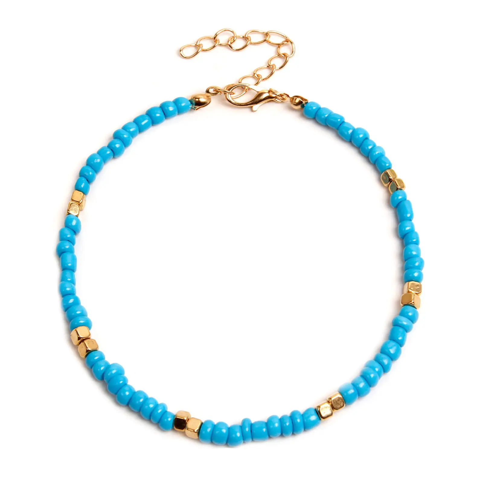Bohemian Colorful Glass Beaded Anklet For Women Handmade Anklets on the leg Summer Beach Barefoot Jewelry Gift 21cm long,1 Piece