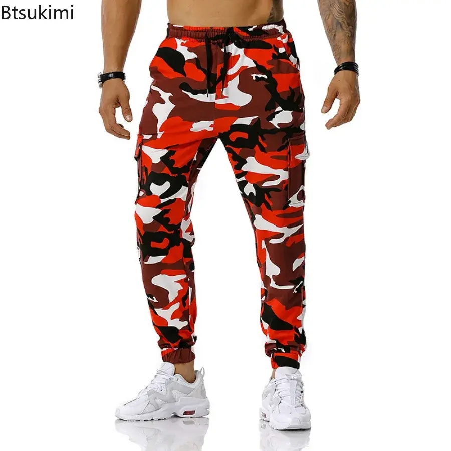 Fashion Camouflage Cargo Pants for Men Military Tactical Camo Cotton Trousers Outdoor Casual Joggers Men Drawstring Sweatpants