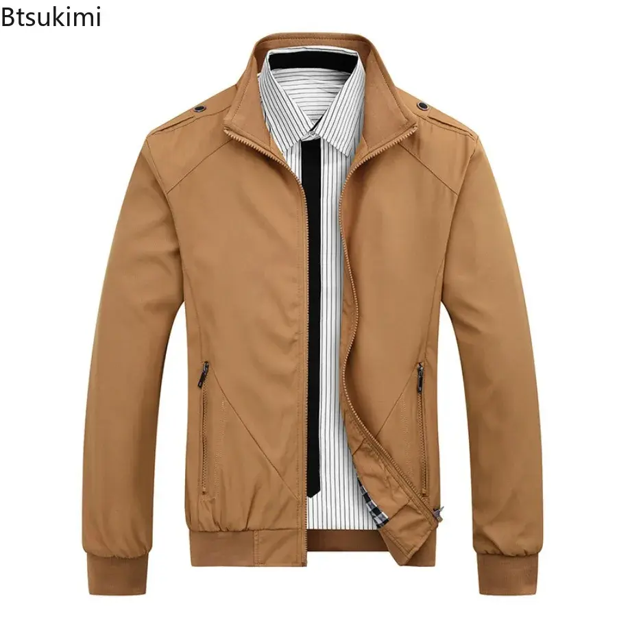 2024 Men's Bomber Jackets Spring Autumn Fashion Stand Collar Long Sleeve Handsome Coats Male Outdoor Sport Windproof Jackets 5XL