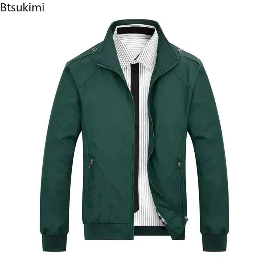 2024 Men's Bomber Jackets Spring Autumn Fashion Stand Collar Long Sleeve Handsome Coats Male Outdoor Sport Windproof Jackets 5XL