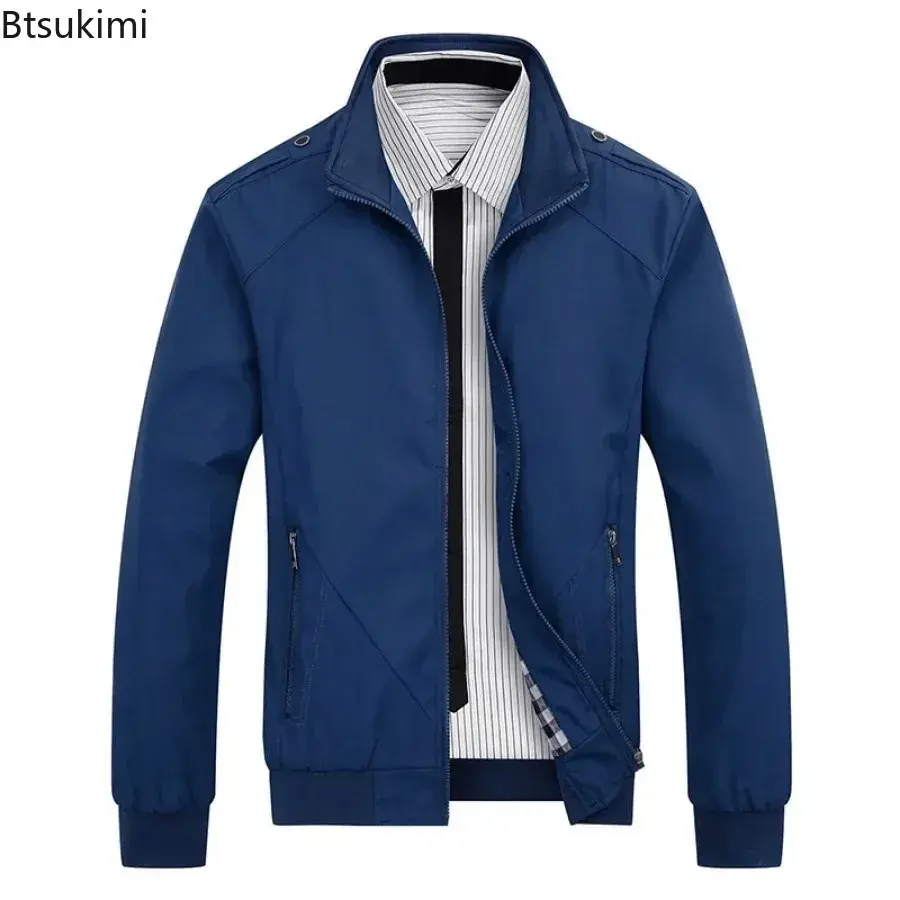 2024 Men's Bomber Jackets Spring Autumn Fashion Stand Collar Long Sleeve Handsome Coats Male Outdoor Sport Windproof Jackets 5XL
