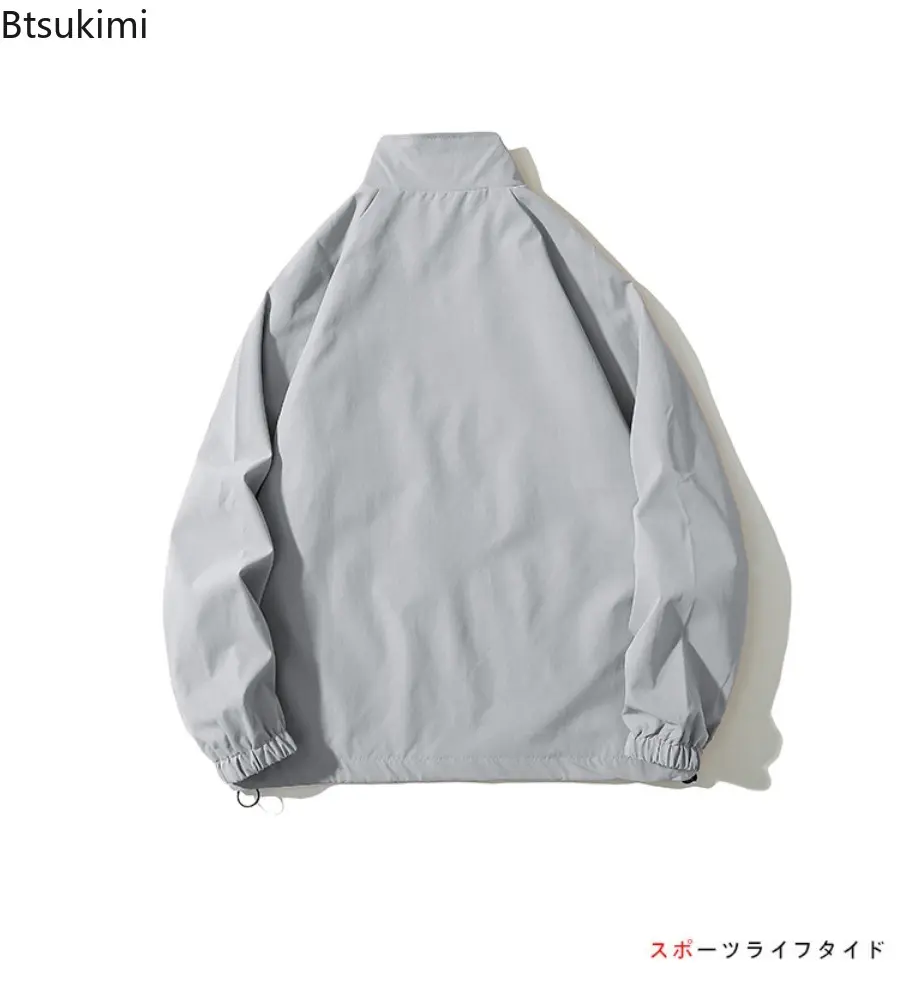 2025 Spring and Autumn Loose Solid Color Jacket Japanese Style Retro Simple Versatile Workwear Jacket Oversized Men's Jacketcoat