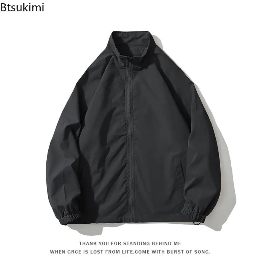 2025 Spring and Autumn Loose Solid Color Jacket Japanese Style Retro Simple Versatile Workwear Jacket Oversized Men's Jacketcoat