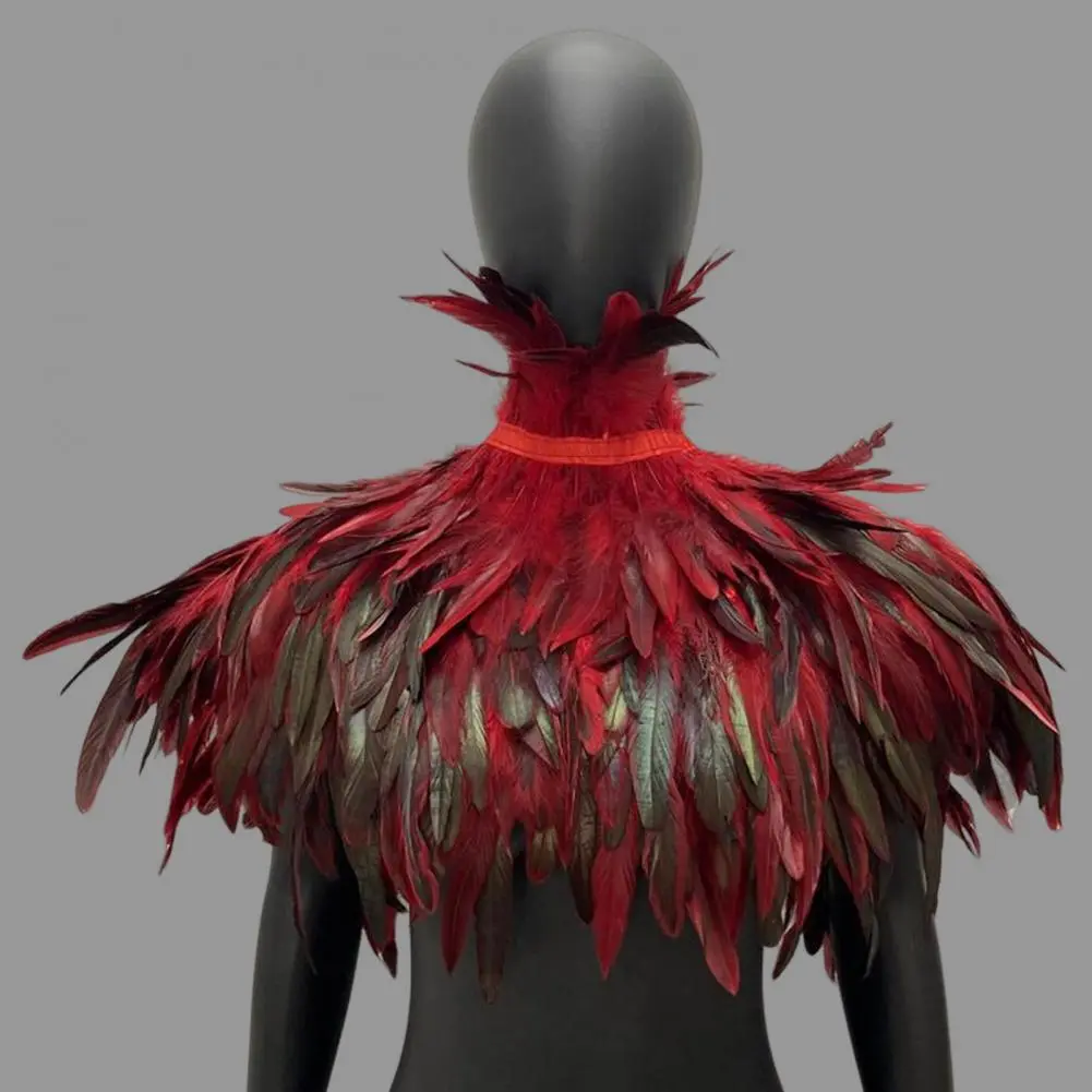 Bright Colored Feather Shawl Adjustable Feather Shawl Soft Feather Shrug Shawl for Cosplay Stage Performance for Dancer
