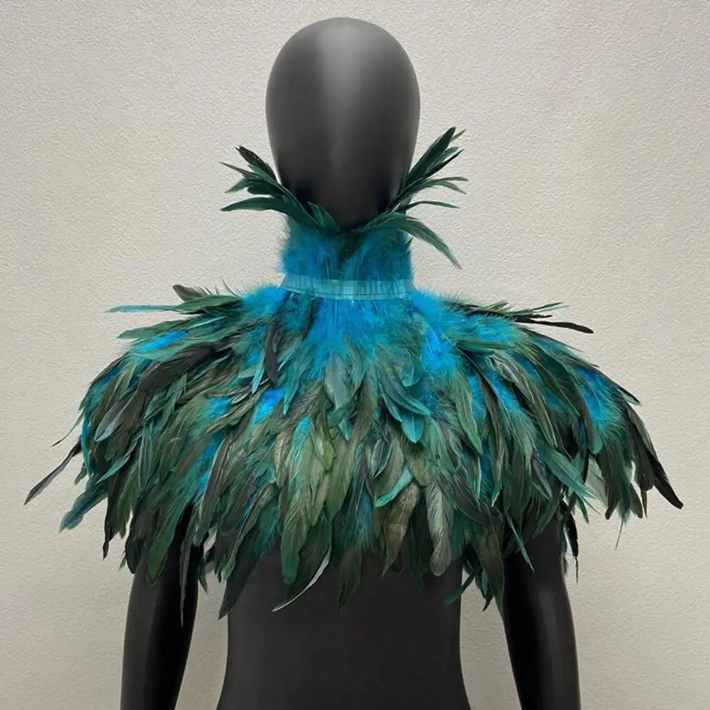 Bright Colored Feather Shawl Adjustable Feather Shawl Soft Feather Shrug Shawl for Cosplay Stage Performance for Dancer