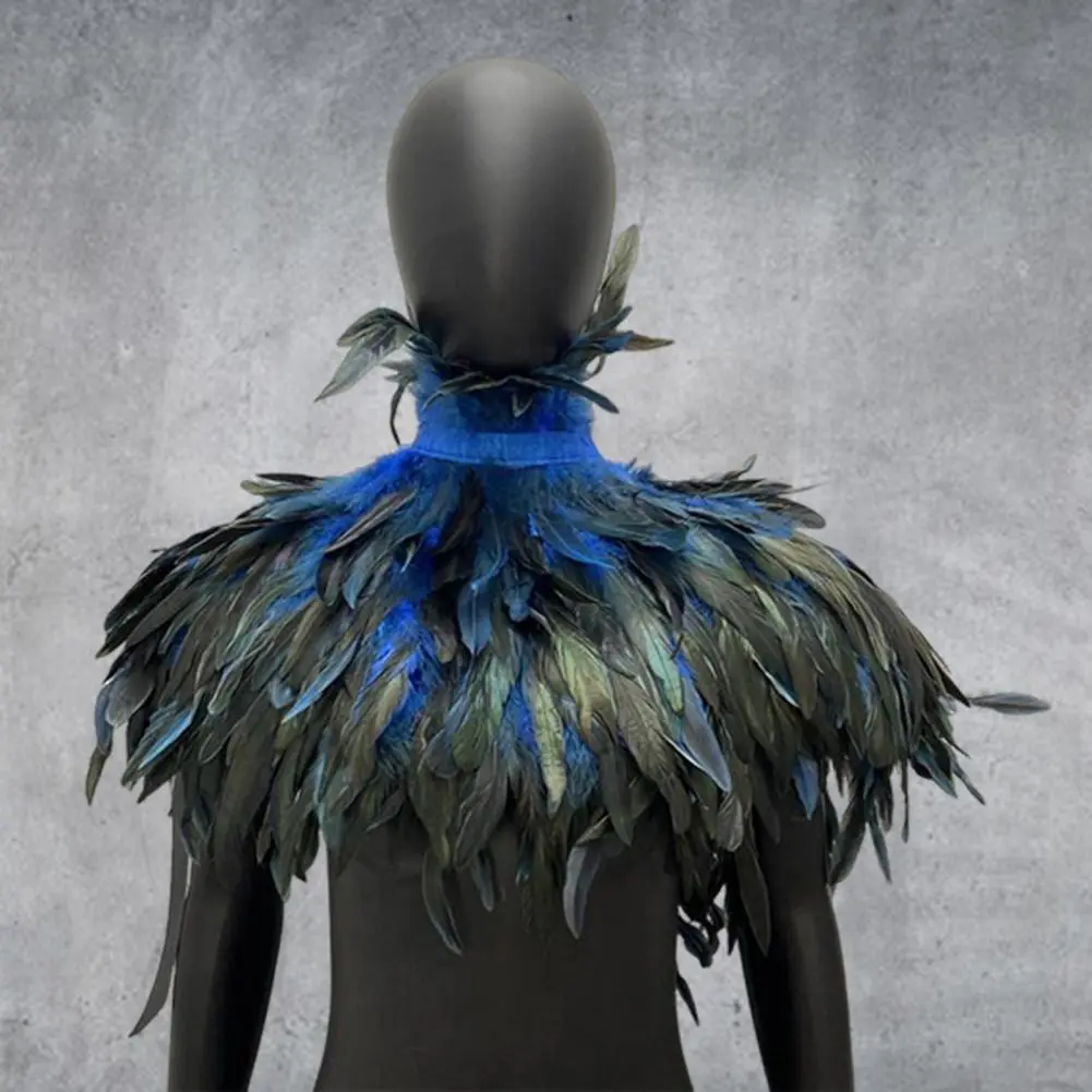 Bright Colored Feather Shawl Adjustable Feather Shawl Soft Feather Shrug Shawl for Cosplay Stage Performance for Dancer