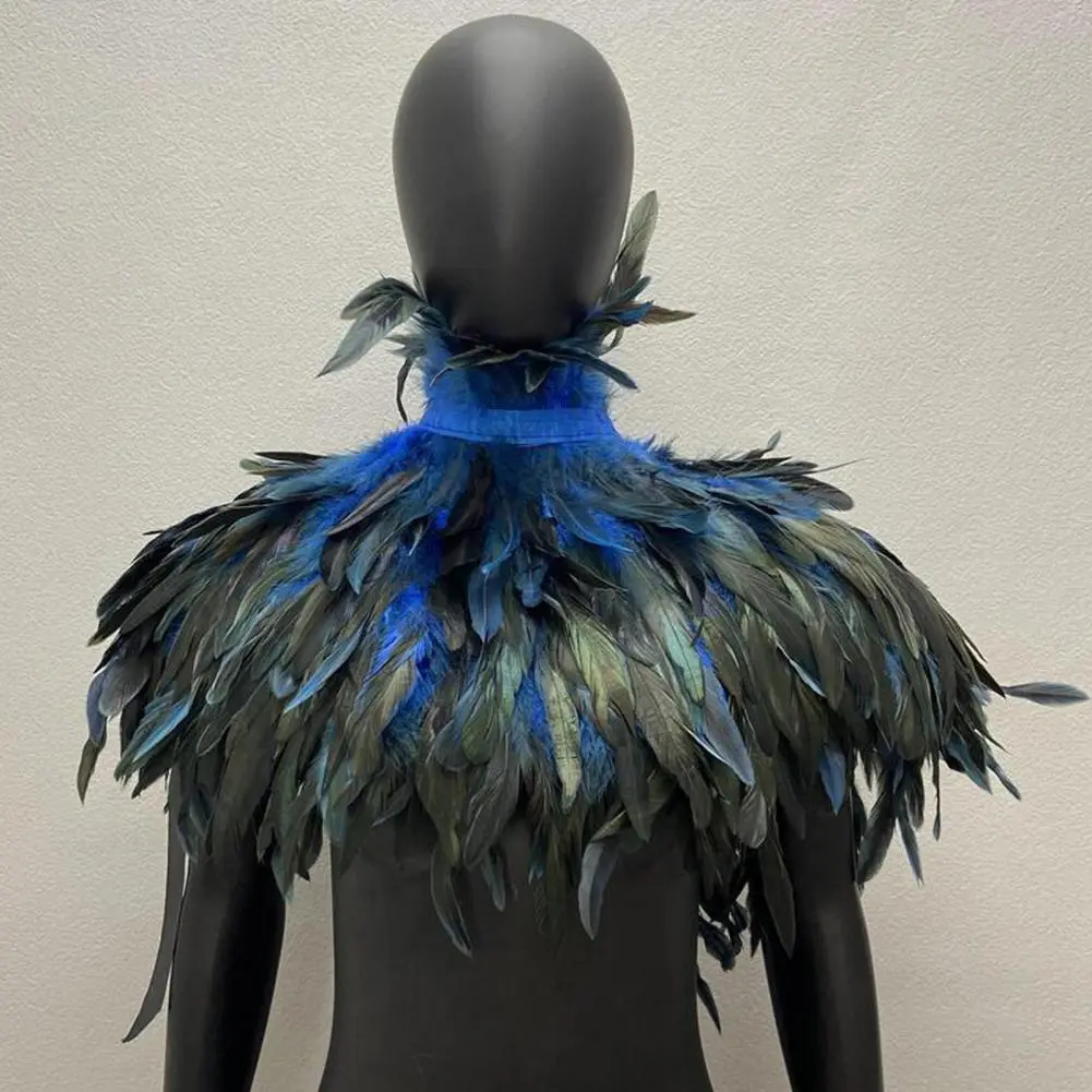 Bright Colored Feather Shawl Adjustable Feather Shawl Soft Feather Shrug Shawl for Cosplay Stage Performance for Dancer