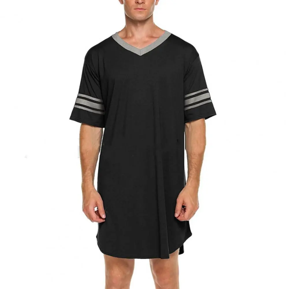 Trendy Men Summer T-shirt Casual Men Loungewear Color Matching Daily Wear Pajamas Men Loungewear