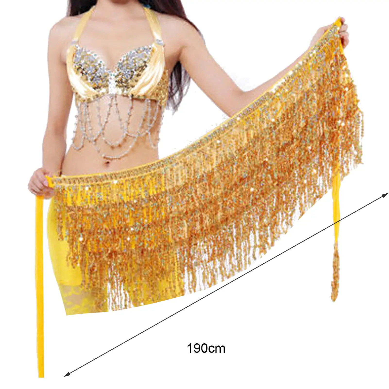 Sequin Wrap Skirt Dance Accessory Belly  Scarf Comfortable Adding Flair Women Sequins Tassel Skirts Shorts Booty Dance