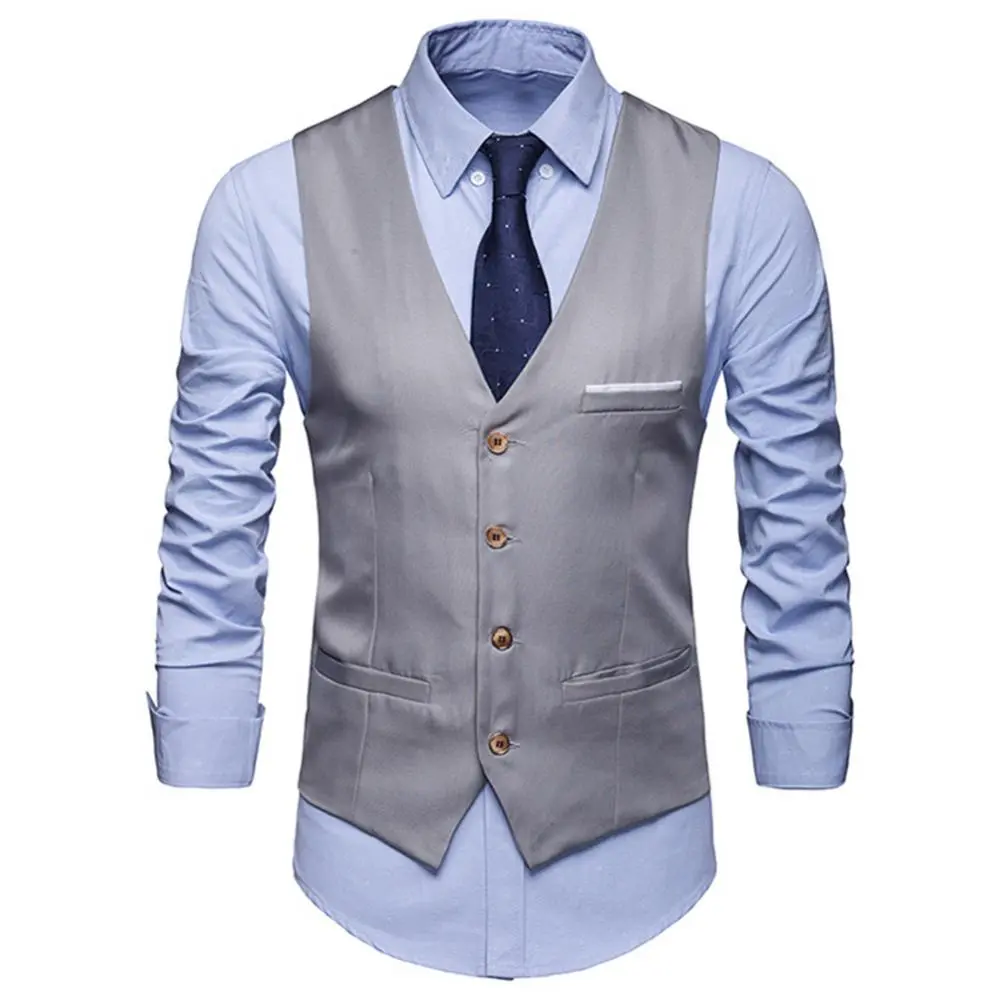 Dress Vests For Men Slim Fits Mens Suit Vest Male Waistcoat Gilet Homme Casual Sleeveless Formal Business Vest chaleco hombre