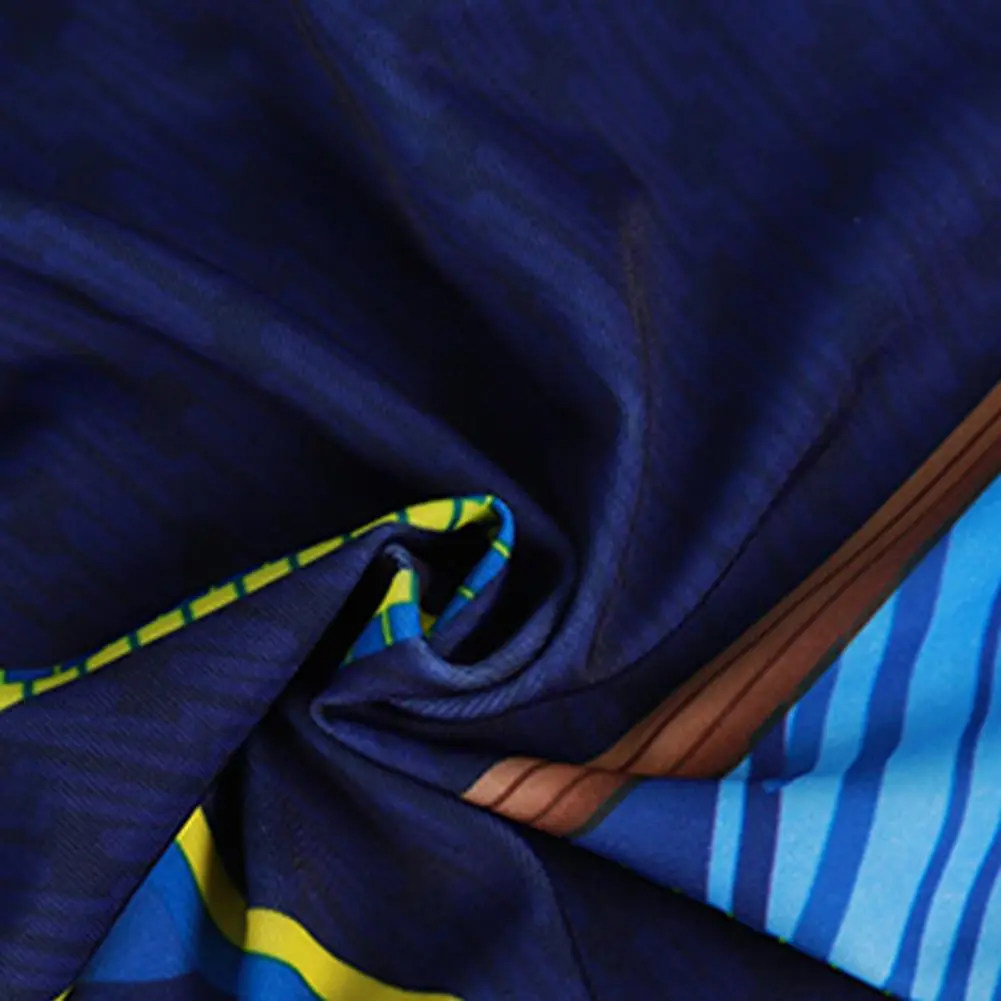 Inner Drawstring Streamlined Design Long Type Swimming Trunks Men Patchwork Color Letter Print Swim Shorts Beachwear