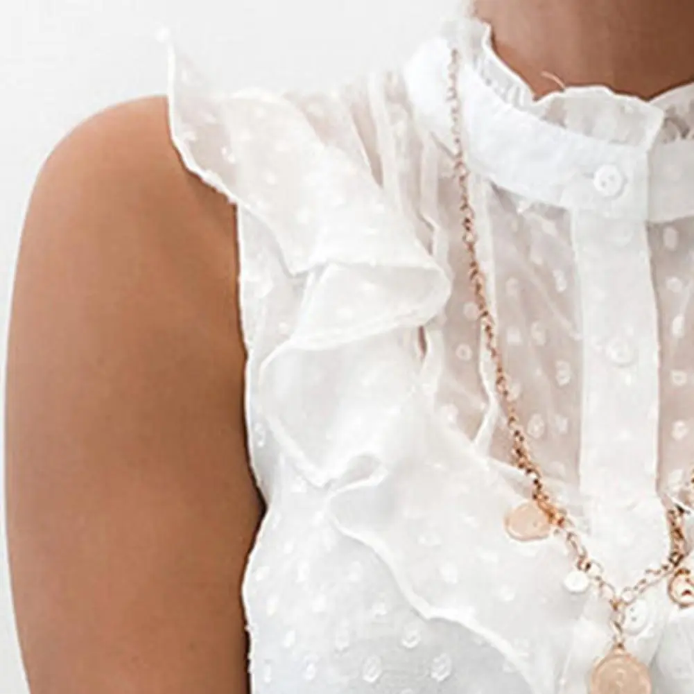 Hollow Lace Blouses Women's Shirts Summer Fashon Solid Color Sexy Shirts Tops Lace Sexy V Neck Sleeveless Fashon Vintage Blouse