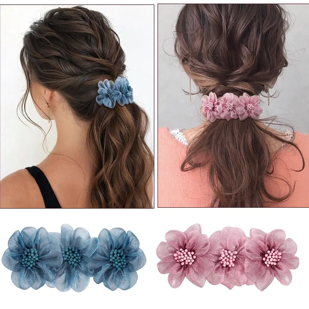 Fashion Camellia Flower Hair Clips Women Girls Floral Shaped Spring Barrettes For Ponytail Holder Summer Beach Party Headwear