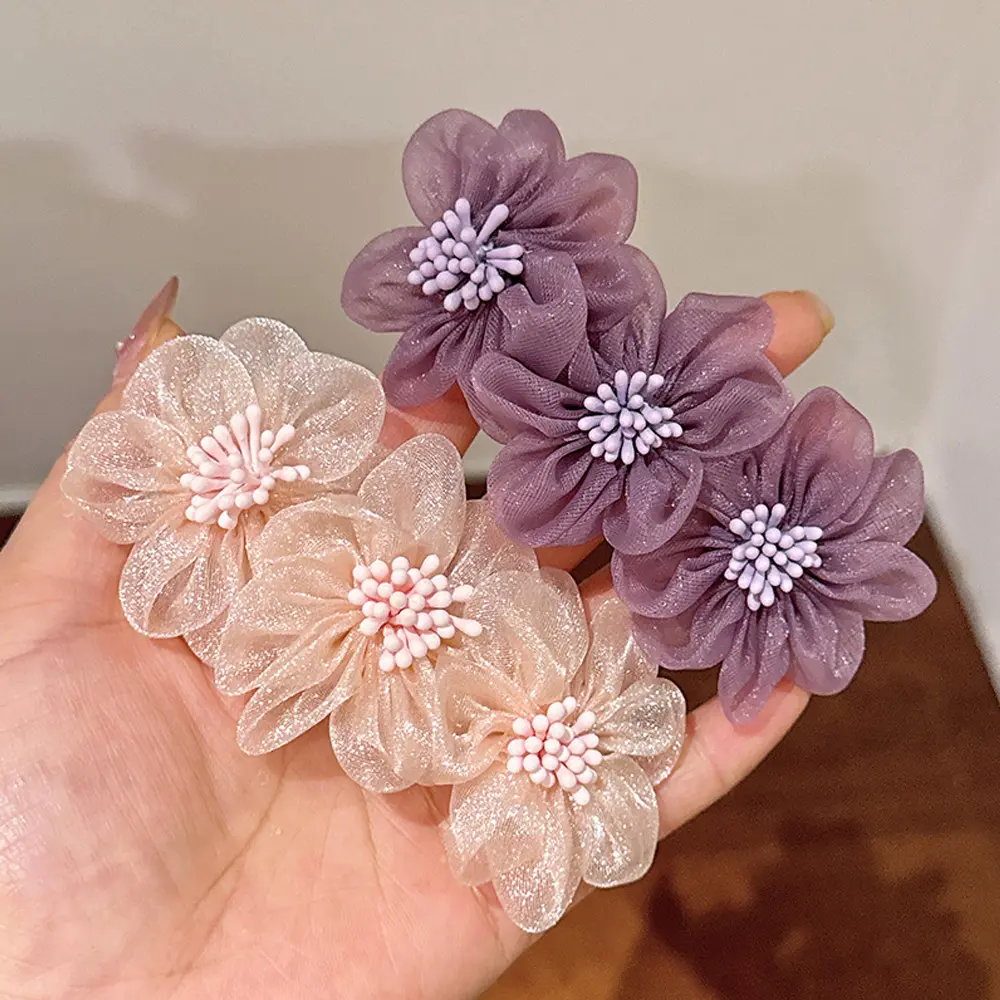 Fashion Camellia Flower Hair Clips Women Girls Floral Shaped Spring Barrettes For Ponytail Holder Summer Beach Party Headwear