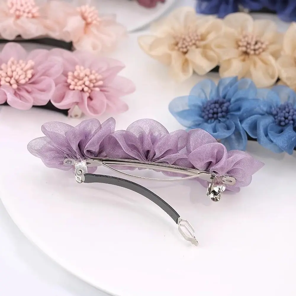 Fashion Camellia Flower Hair Clips Women Girls Floral Shaped Spring Barrettes For Ponytail Holder Summer Beach Party Headwear