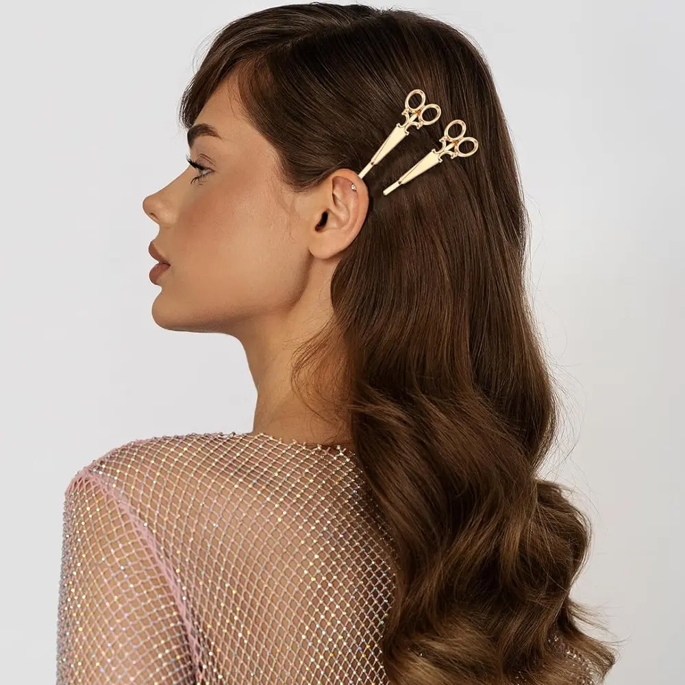 Creative Scissors Shaped Hairpin Women Girls Gold Silver Color Metal Barrettes Lady Simple Bangs Side Hair Clip
